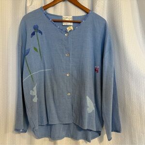 Play Alegre 4 pc skirt pants 3/4 sleeve blouse and tank top blue size M/L NWT